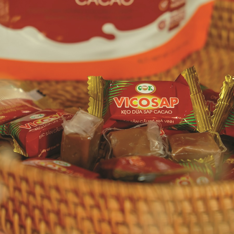 Kẹo Dừa Sáp Vicosap Vị Cacao