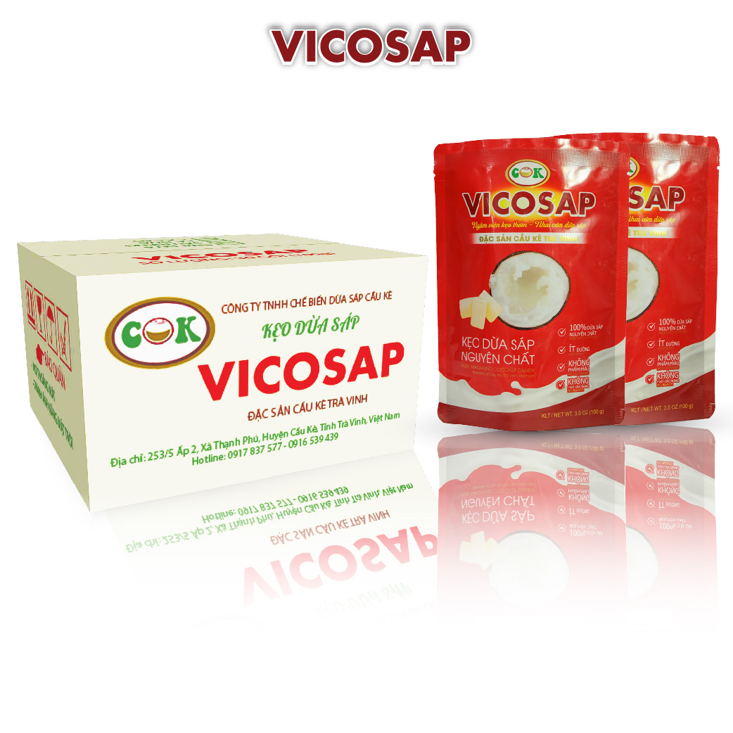 [THÙNG] Kẹo dừa sáp Vicosap (vị nguyên chất)