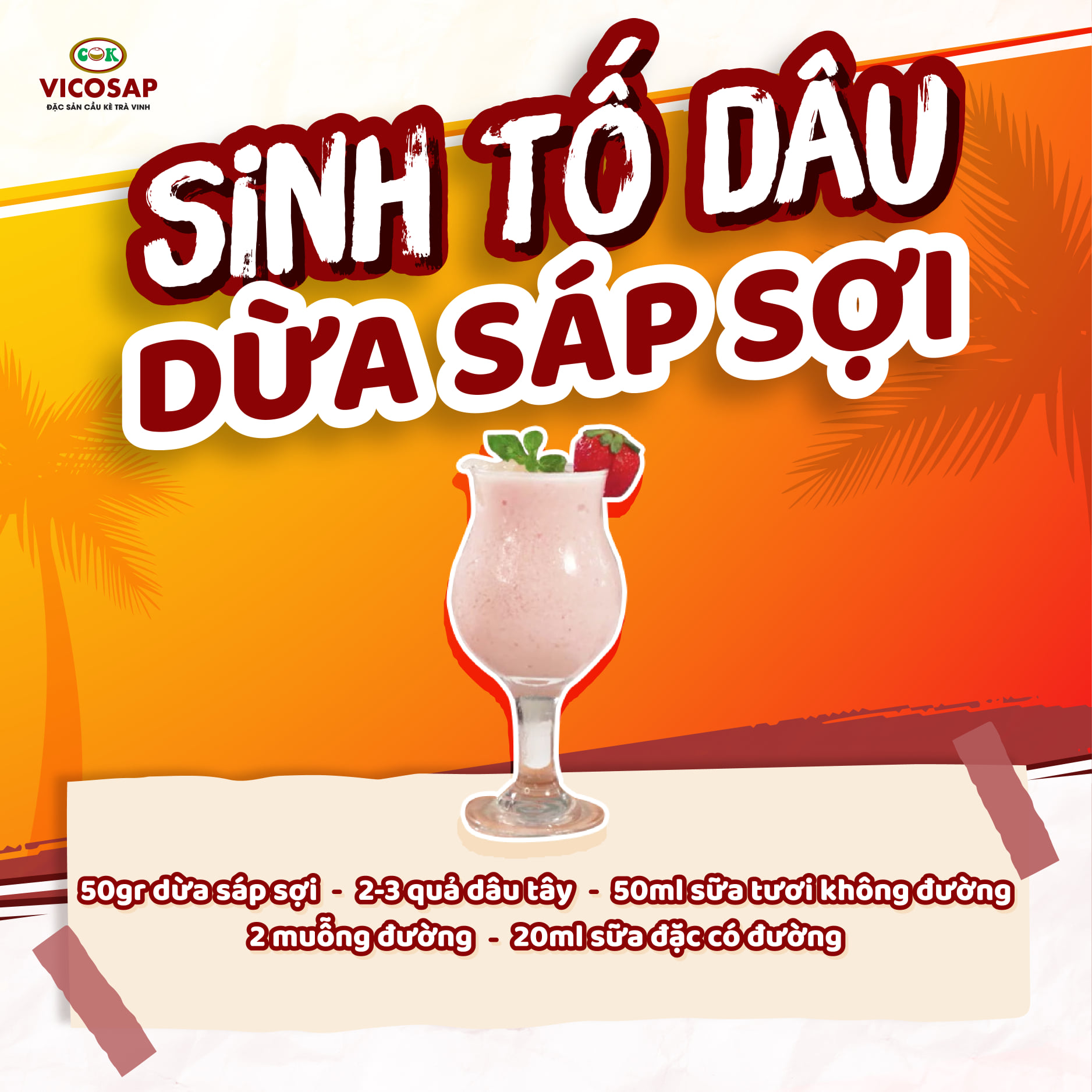 [OCOP 5 SAO] Dừa sáp sợi Vicosap 220ml