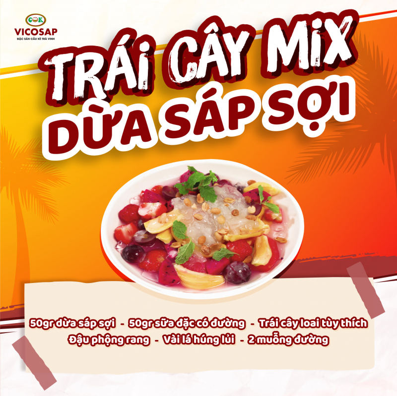 [OCOP 5 SAO] Dừa sáp sợi Vicosap 220ml