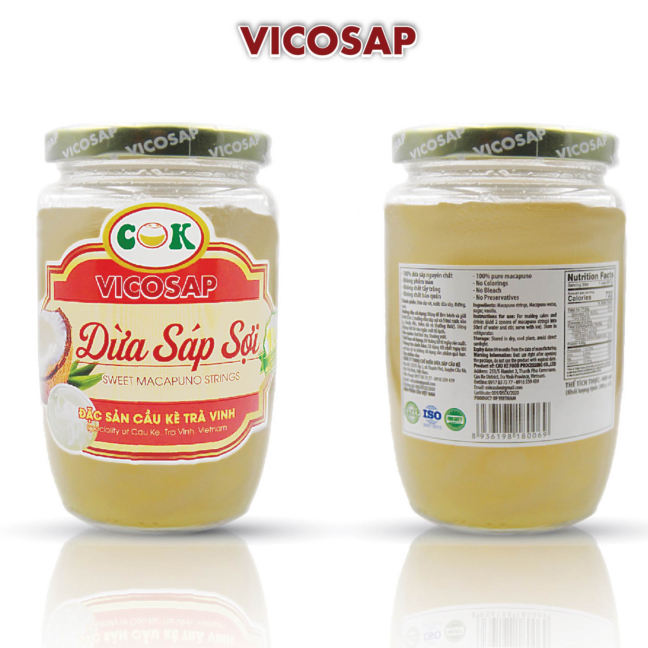 [OCOP 5 SAO] Dừa sáp sợi Vicosap 400ml