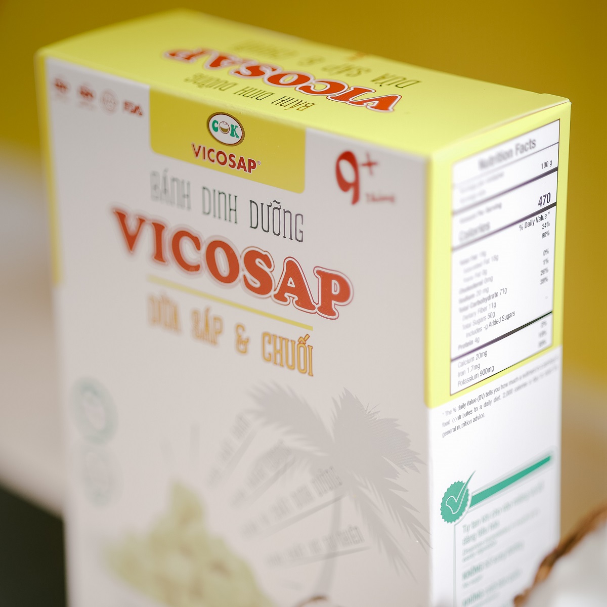 Bánh dinh dưỡng Vicosap - Dừa Sáp & Chuối [18g]